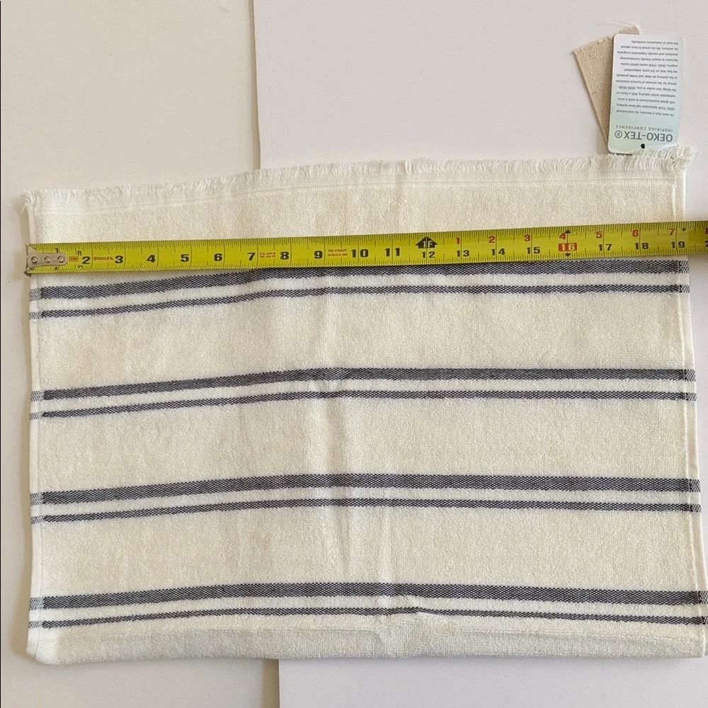Kobn Cream and Black Striped Hand Towel